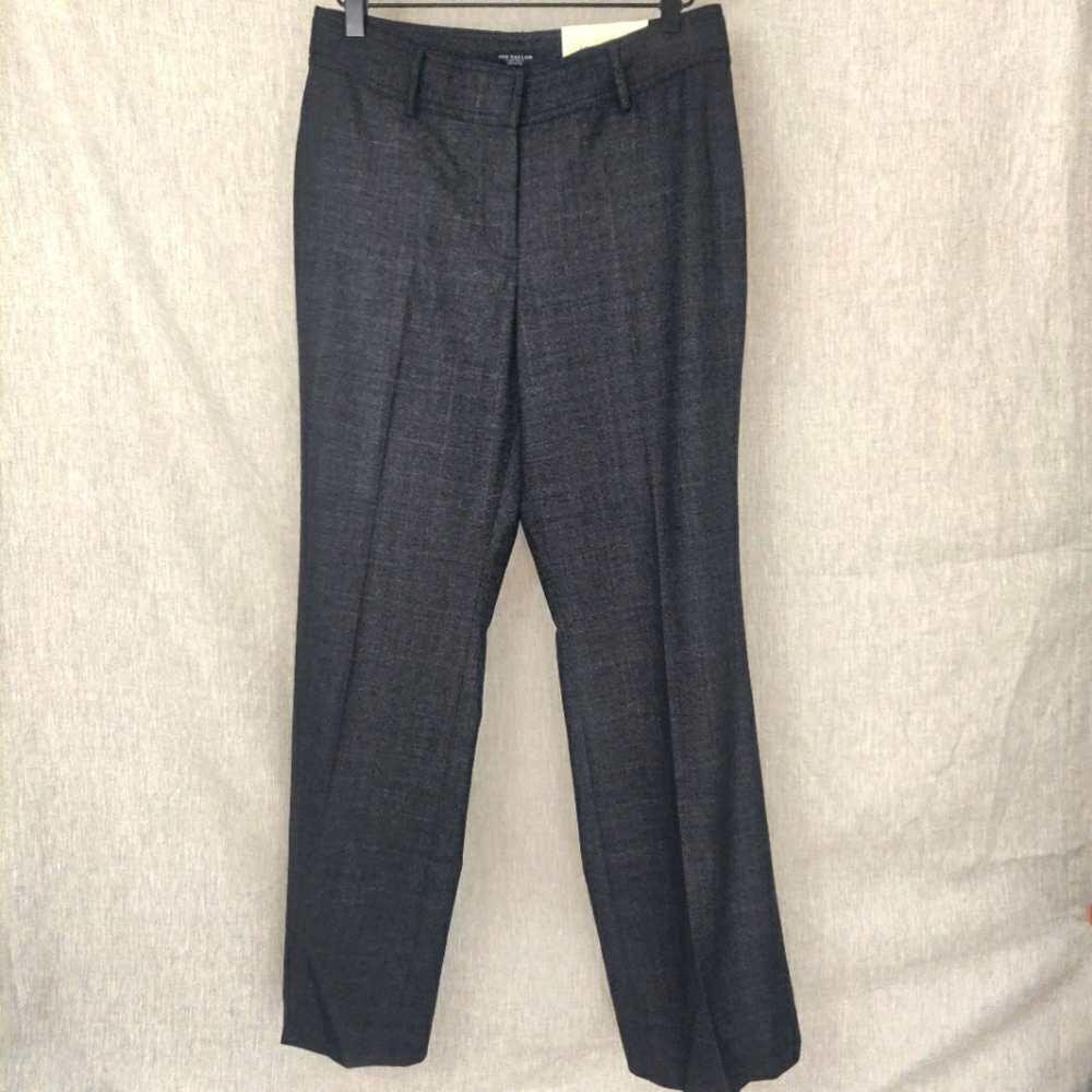 NWT Ann Taylor Petite Curvy Wool-Blend Glen Plaid Trousers